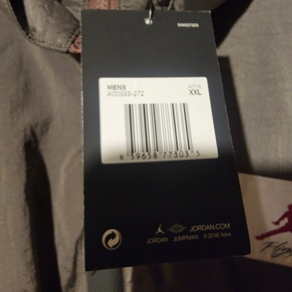 Jordan Mens Jacket Size XXL Flight Warm-Up Lightweight AJ 5 Gray  Sample - Picture 3 of 6